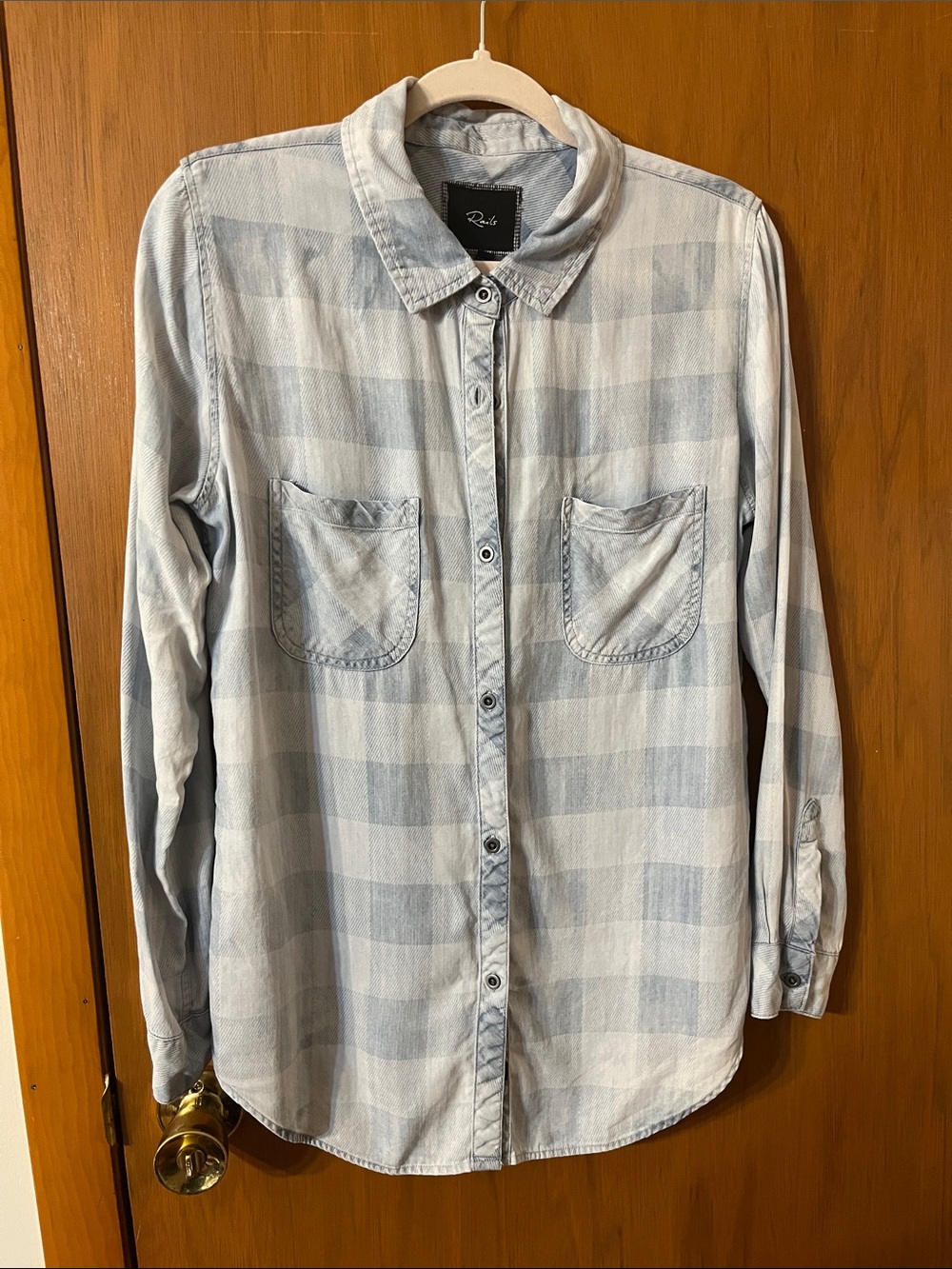 Rails Chambray Denim Check Buttondown